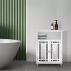 Mobiletto contenitore da pavimento a 2 ante, 26.5 x 34, Bianco
