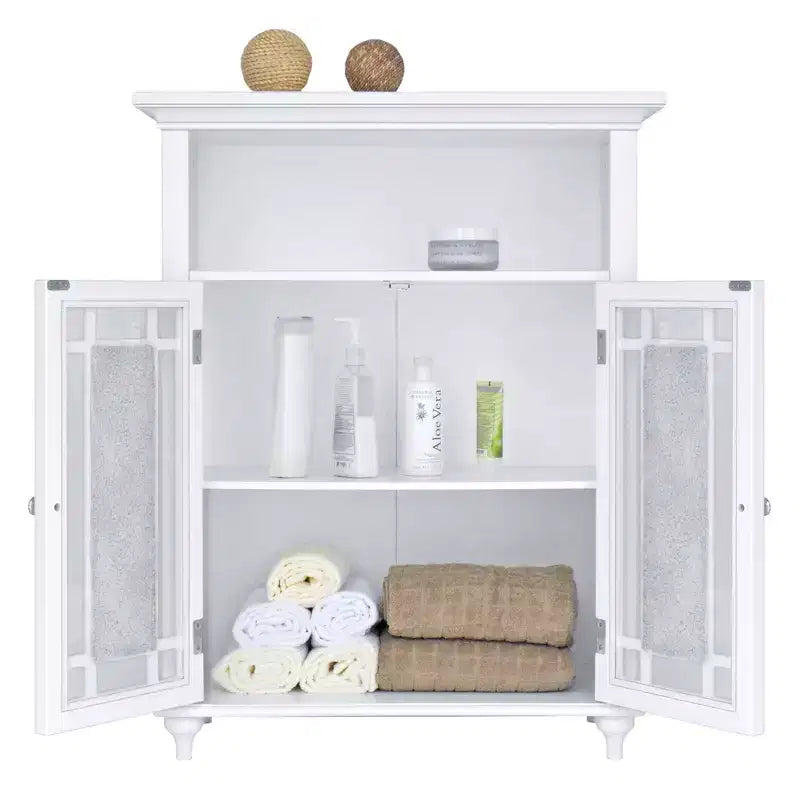 Mobiletto contenitore da pavimento a 2 ante, 26.5 x 34, Bianco