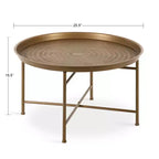 Tavolino da caffè rotondo in metallo Mahdavi, 25,5x25,5x15,5, oro