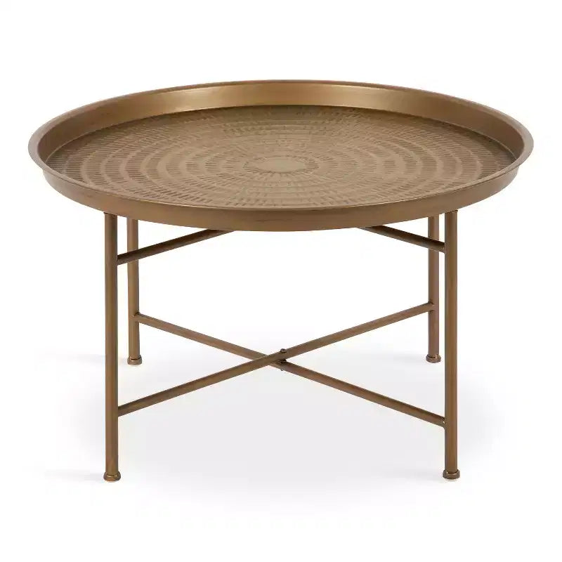 Tavolino da caffè rotondo in metallo Mahdavi, 25,5x25,5x15,5, oro