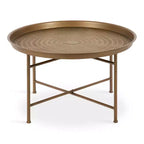 Tavolino da caffè rotondo in metallo Mahdavi, 25,5x25,5x15,5, oro