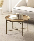 Tavolino da caffè rotondo in metallo Mahdavi, 25,5x25,5x15,5, oro