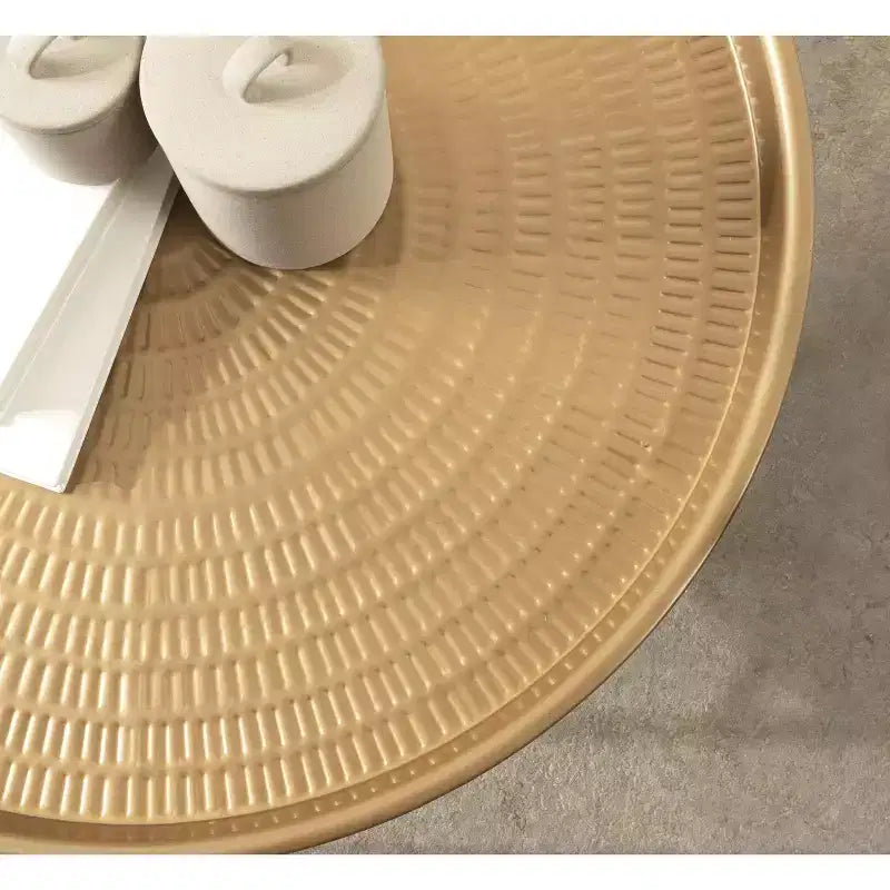 Tavolino da caffè rotondo in metallo Mahdavi, 25,5x25,5x15,5, oro